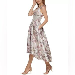 Eliza J Floral-Print High-Low Fit & Flare Dress Formal Size 8